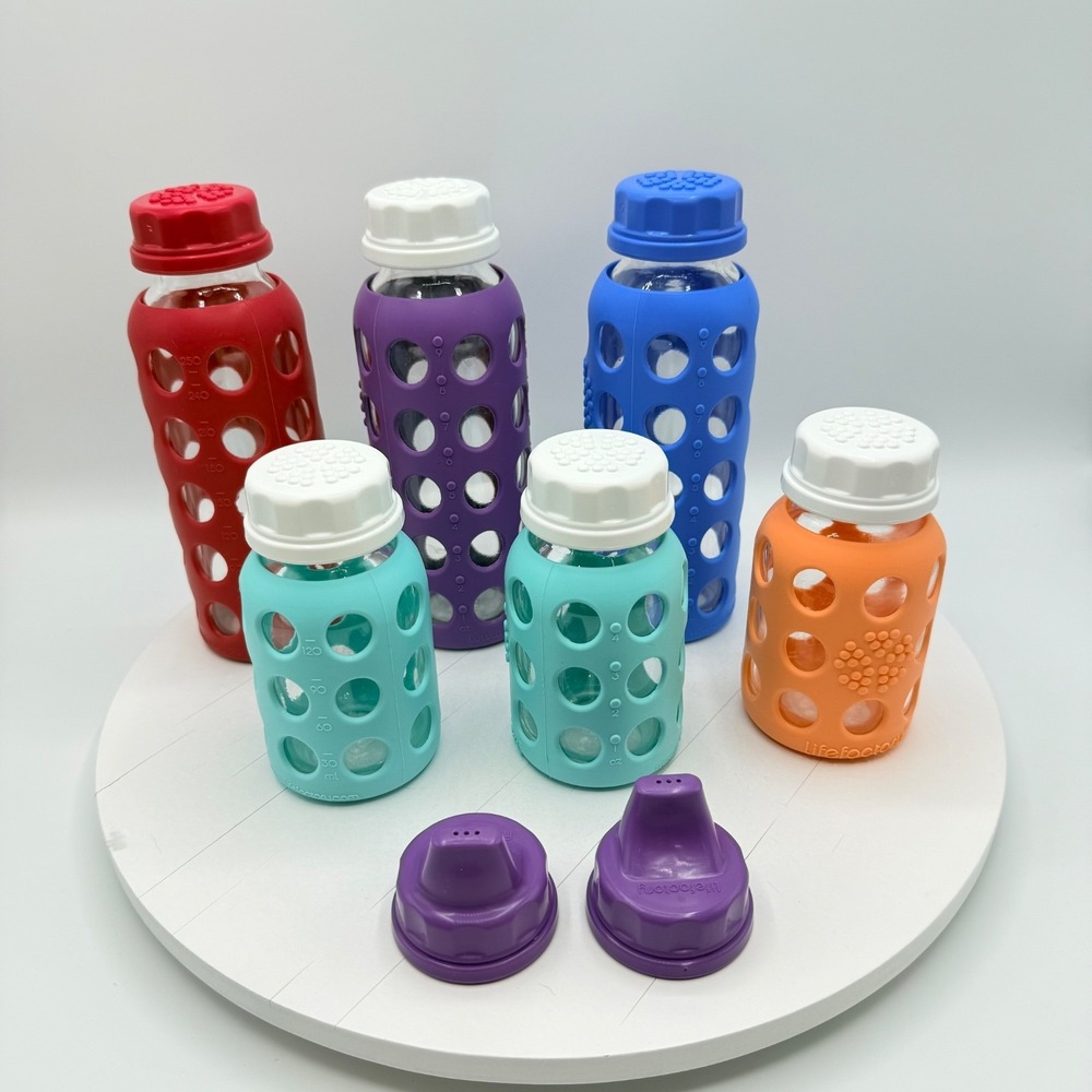 Lifefactory 9 oz 4 oz Glass Baby Bottle Sippy Cup Dishwasher Safe BPA Free